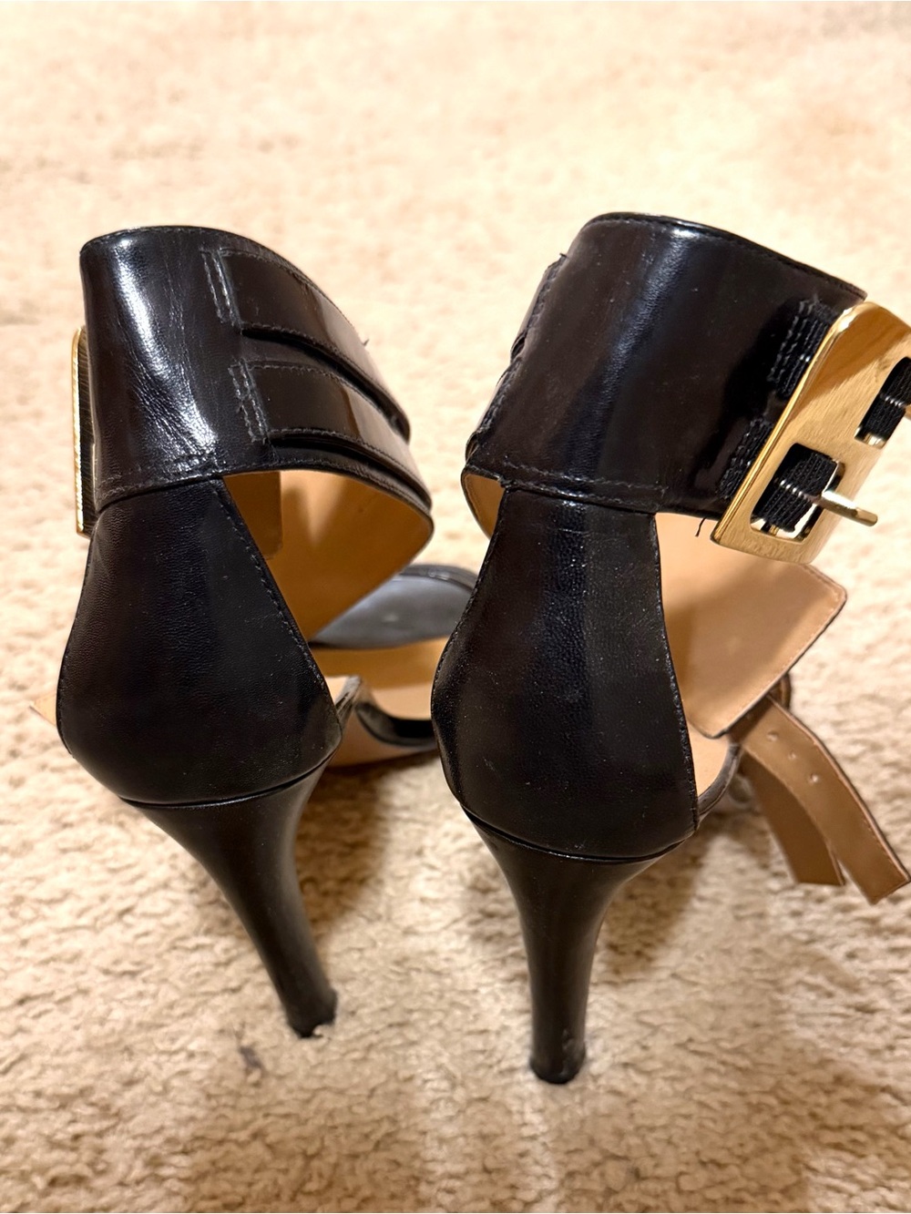Black Nine West strap heels size 7